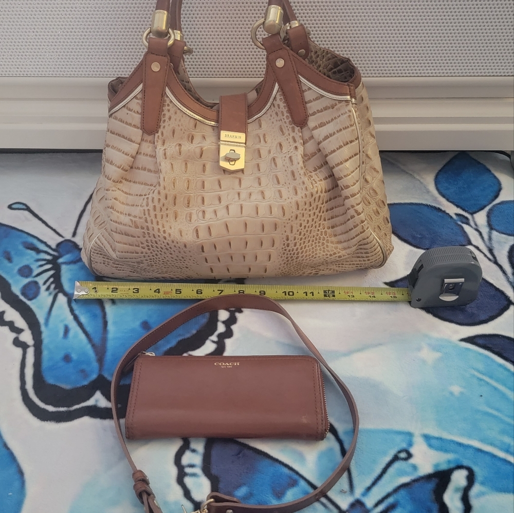 Brahmin snake skin purse with wallet